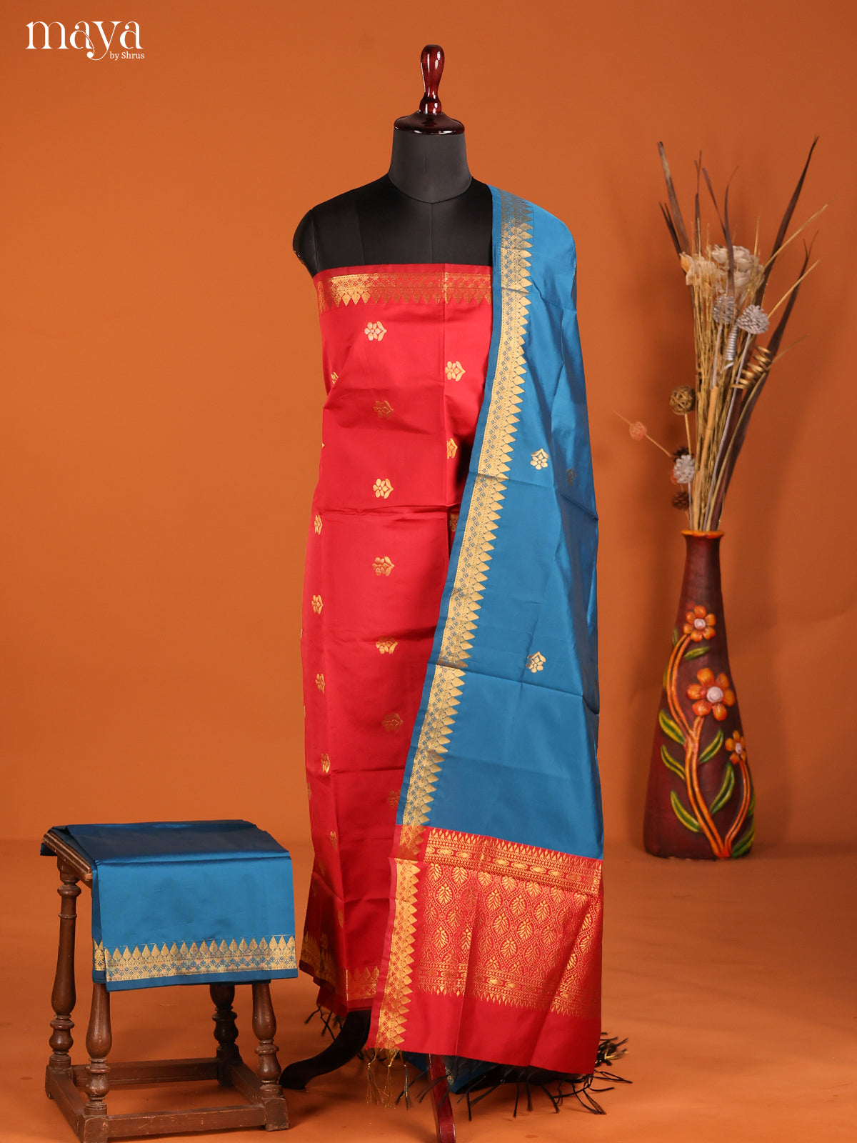 MDH05116-semi softsilk salwar Unstitch