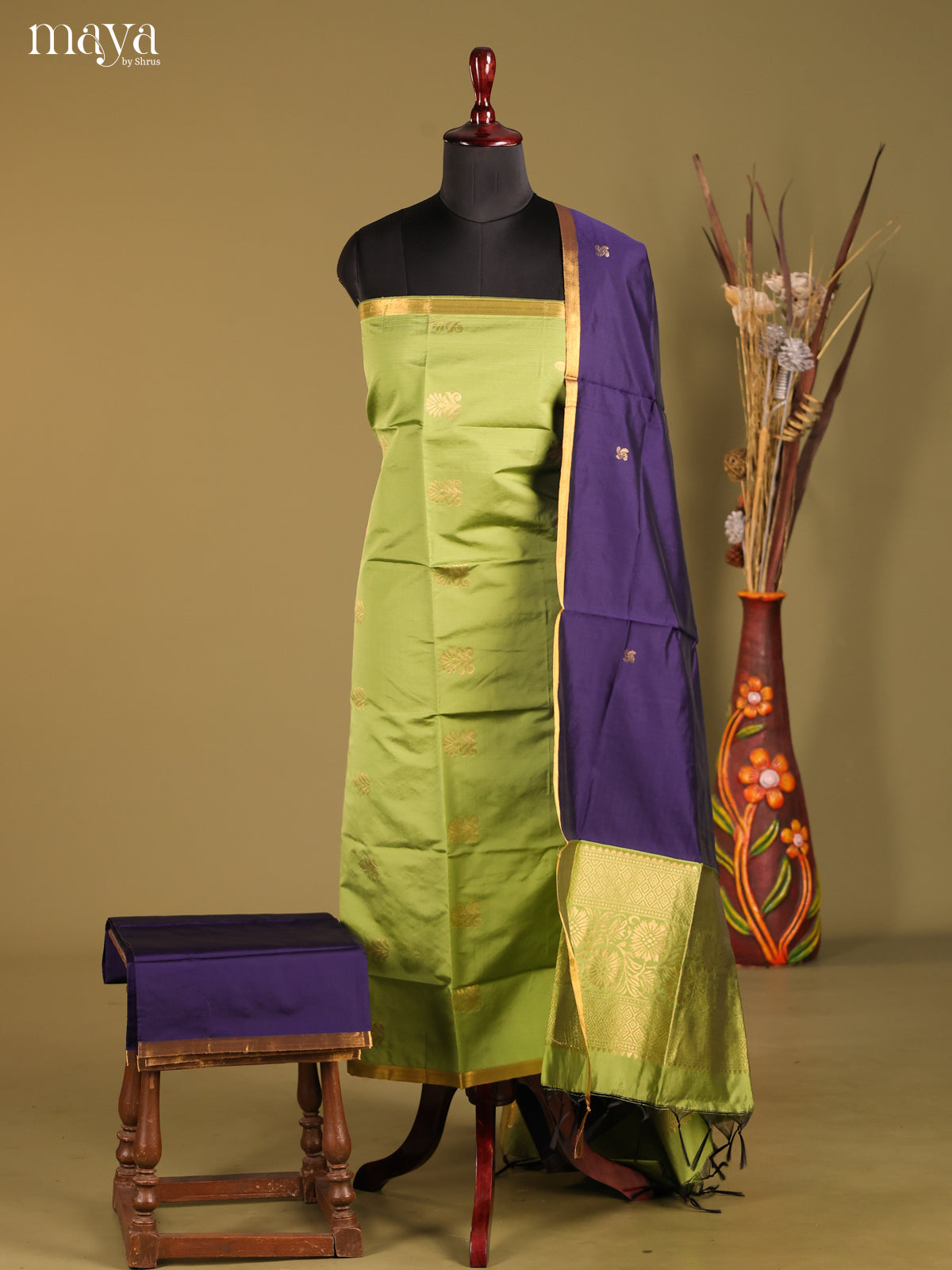 MDH05120-semi softsilk salwar Unstitch