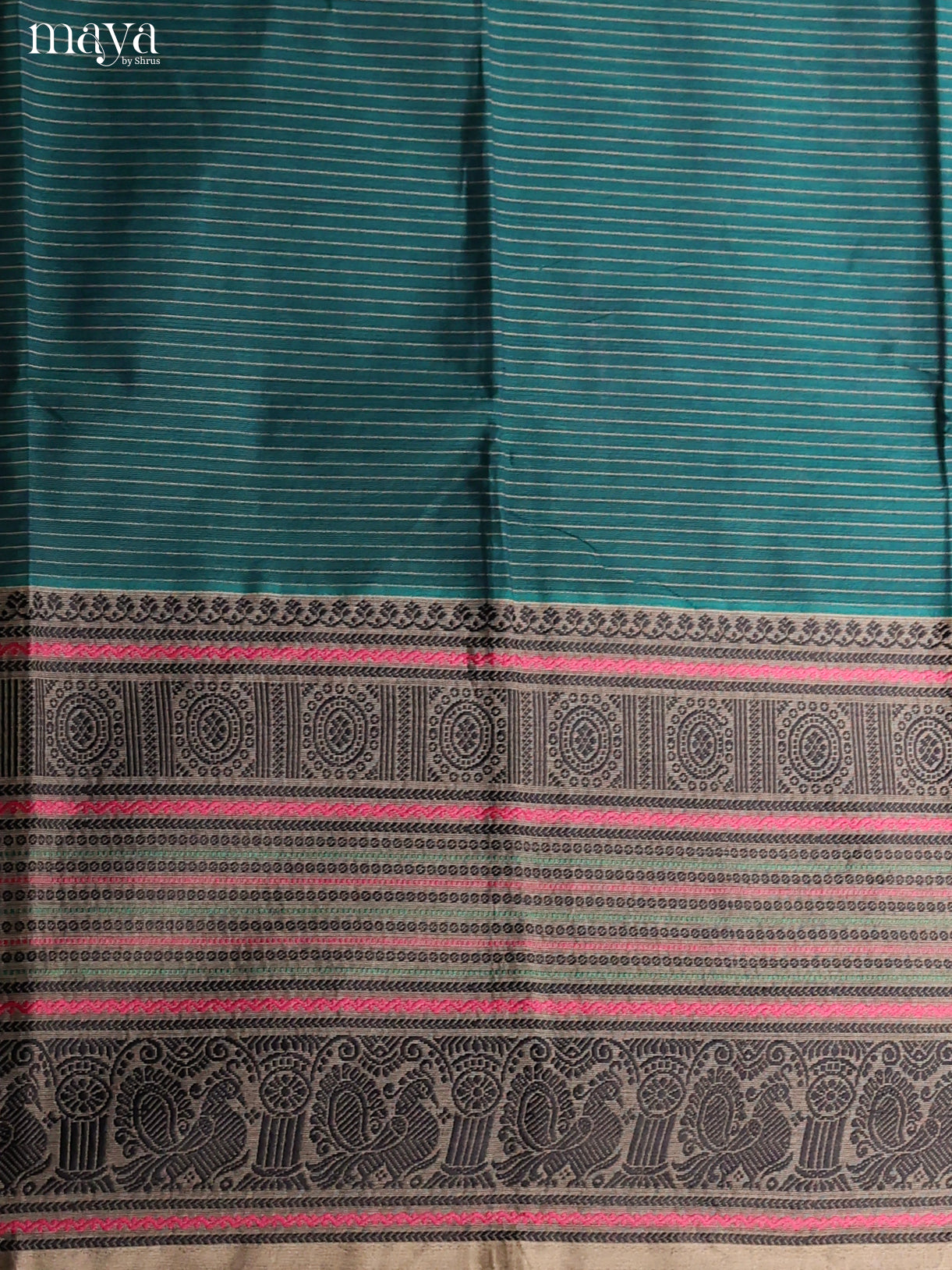 Peacock Green & Beige-chettinad top & dupatta combo