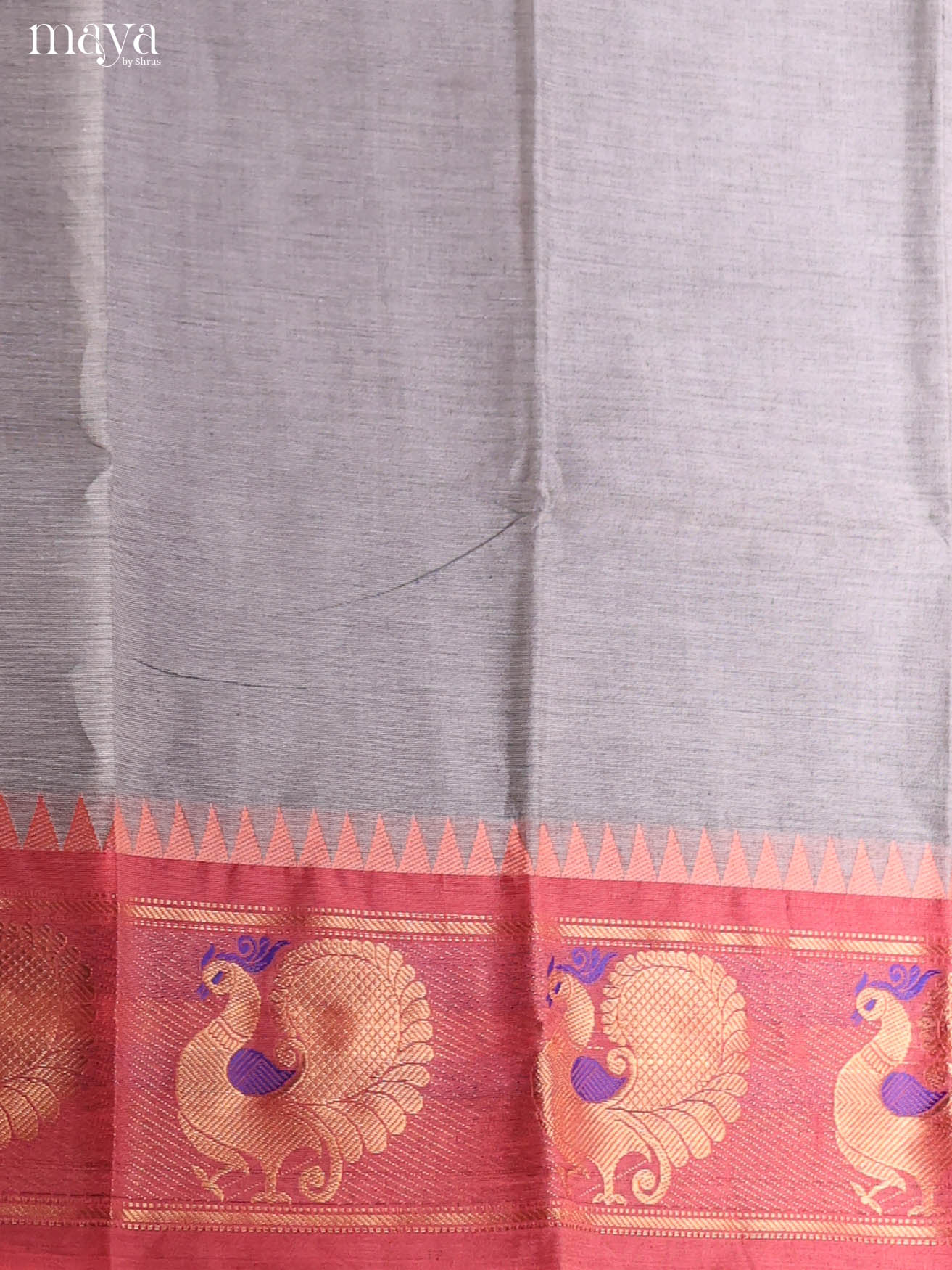 Grey & Orange-chettinad top & dupatta combo
