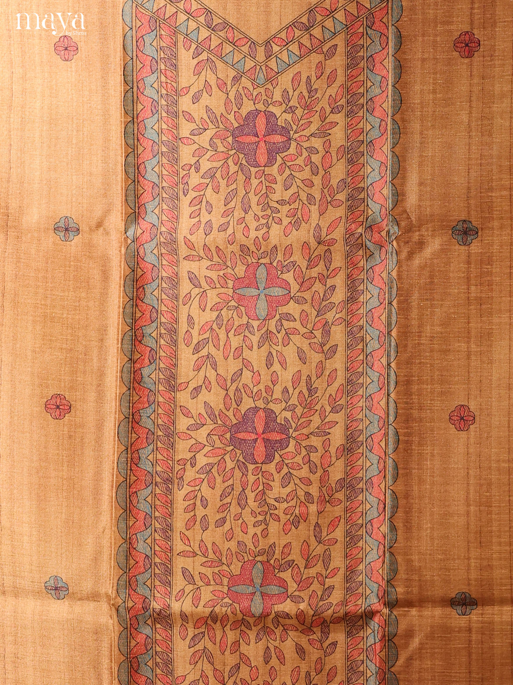 Brown -Semi Tussar Salwar Unstitch