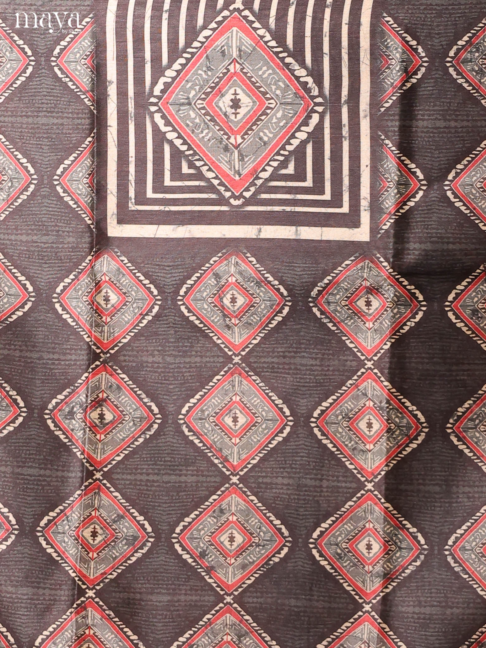 Elephant Black-Semi Tussar Salwar Unstitch