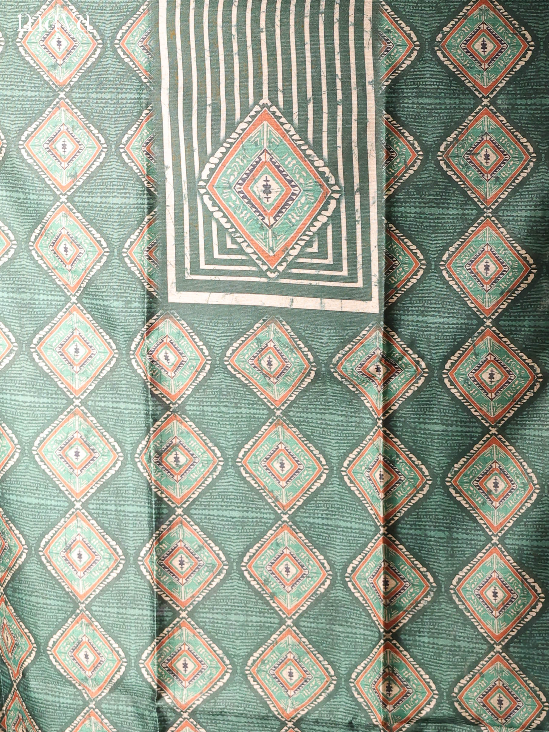 Green & Grey-Semi Tussar Salwar Unstitch