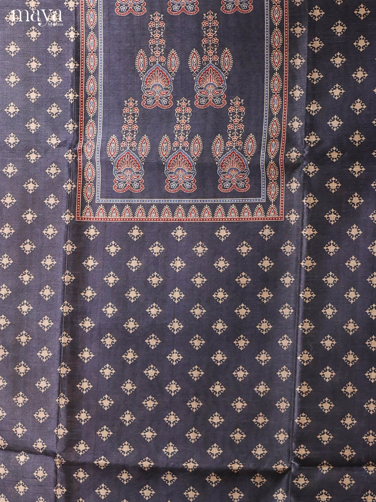 Black -Semi Tussar Salwar Unstitch