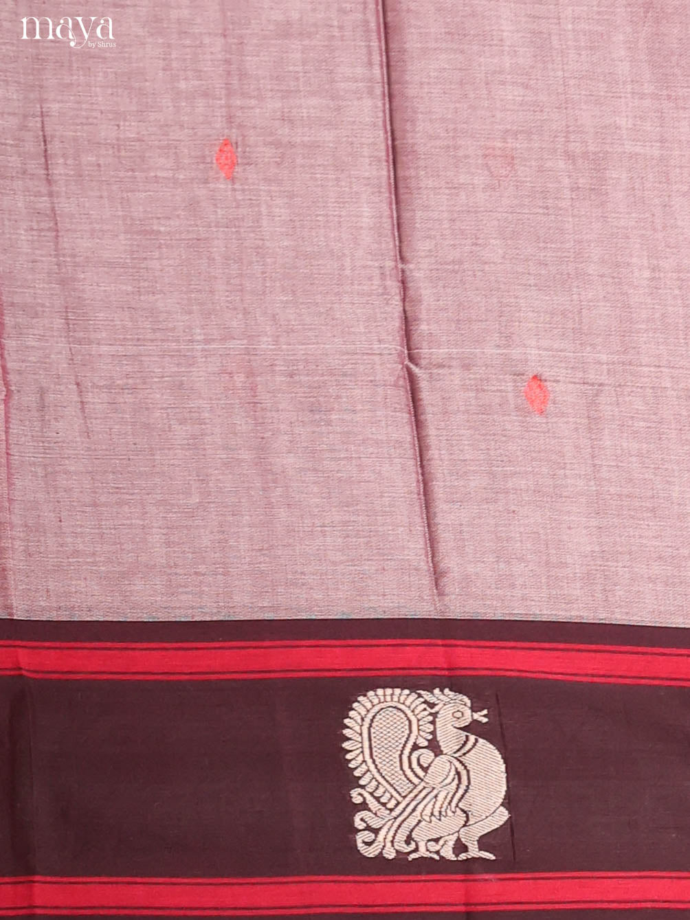 Dusty Pink & Brown-Narayanpet top & dupatta combo