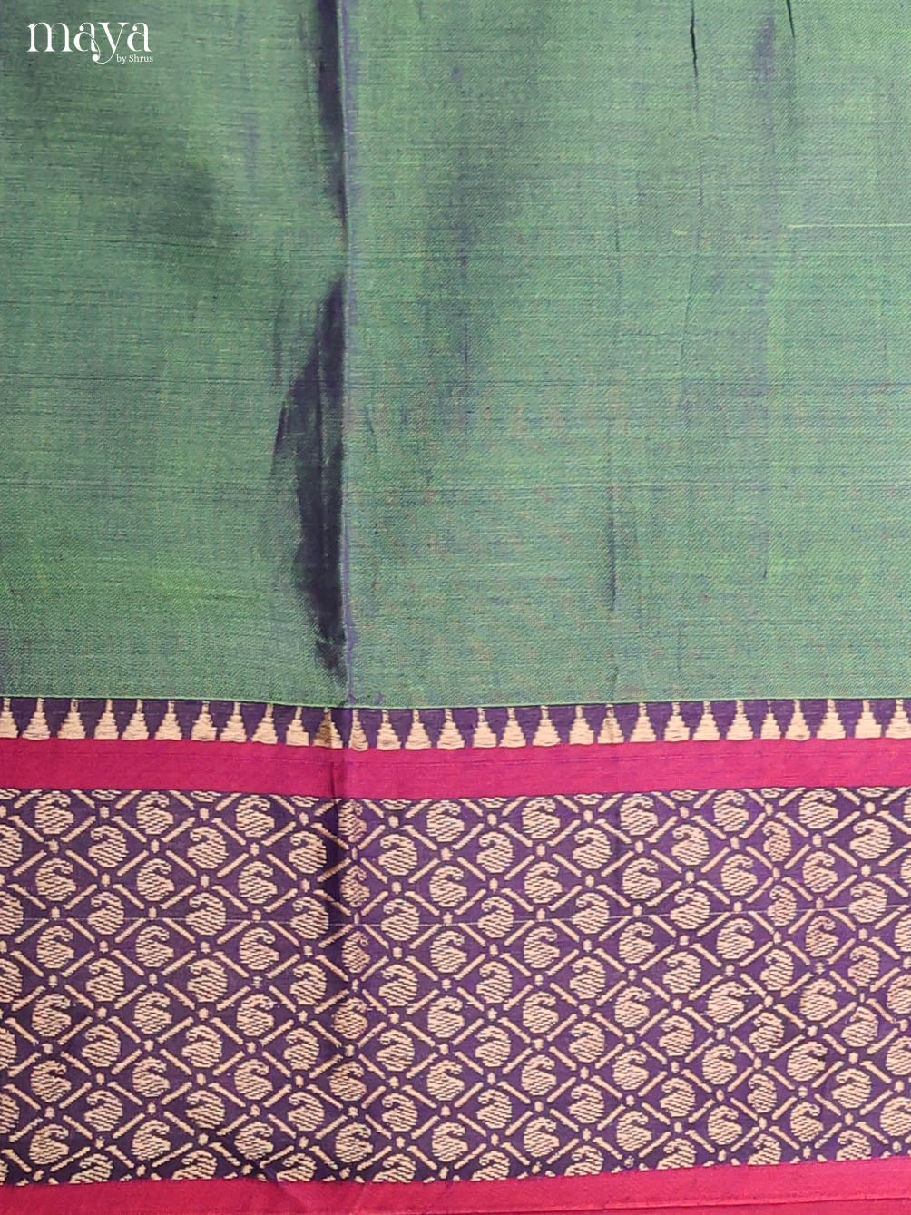 Green & Red-Narayanpet top & dupatta combo