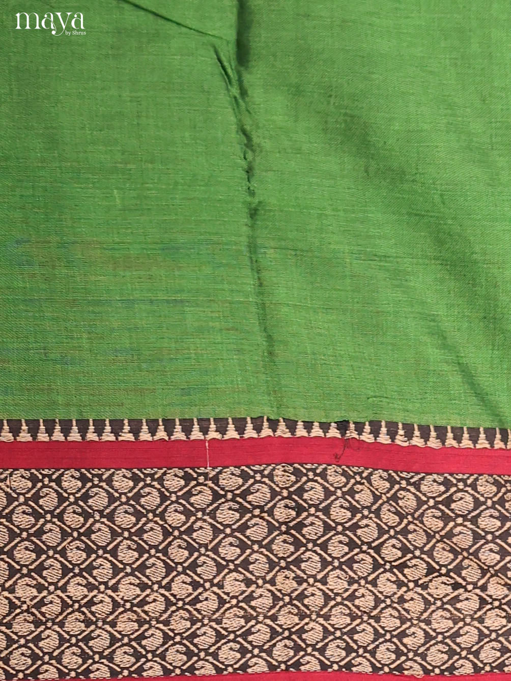 Light Green & Red-Narayanpet top & dupatta combo