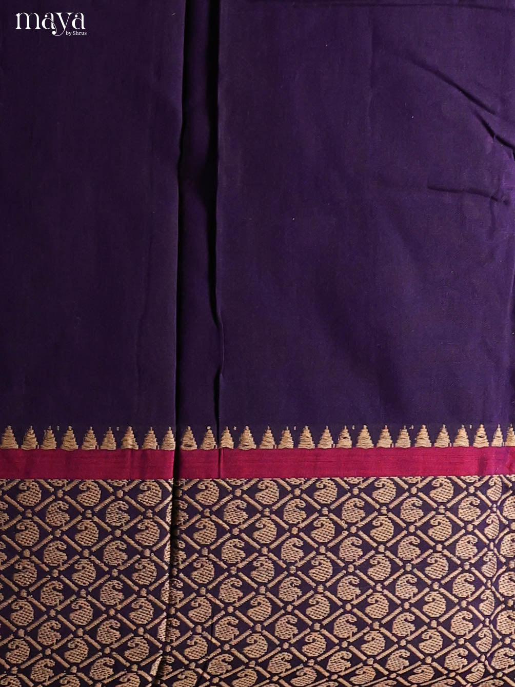 Violet & Red-Narayanpet top & dupatta combo