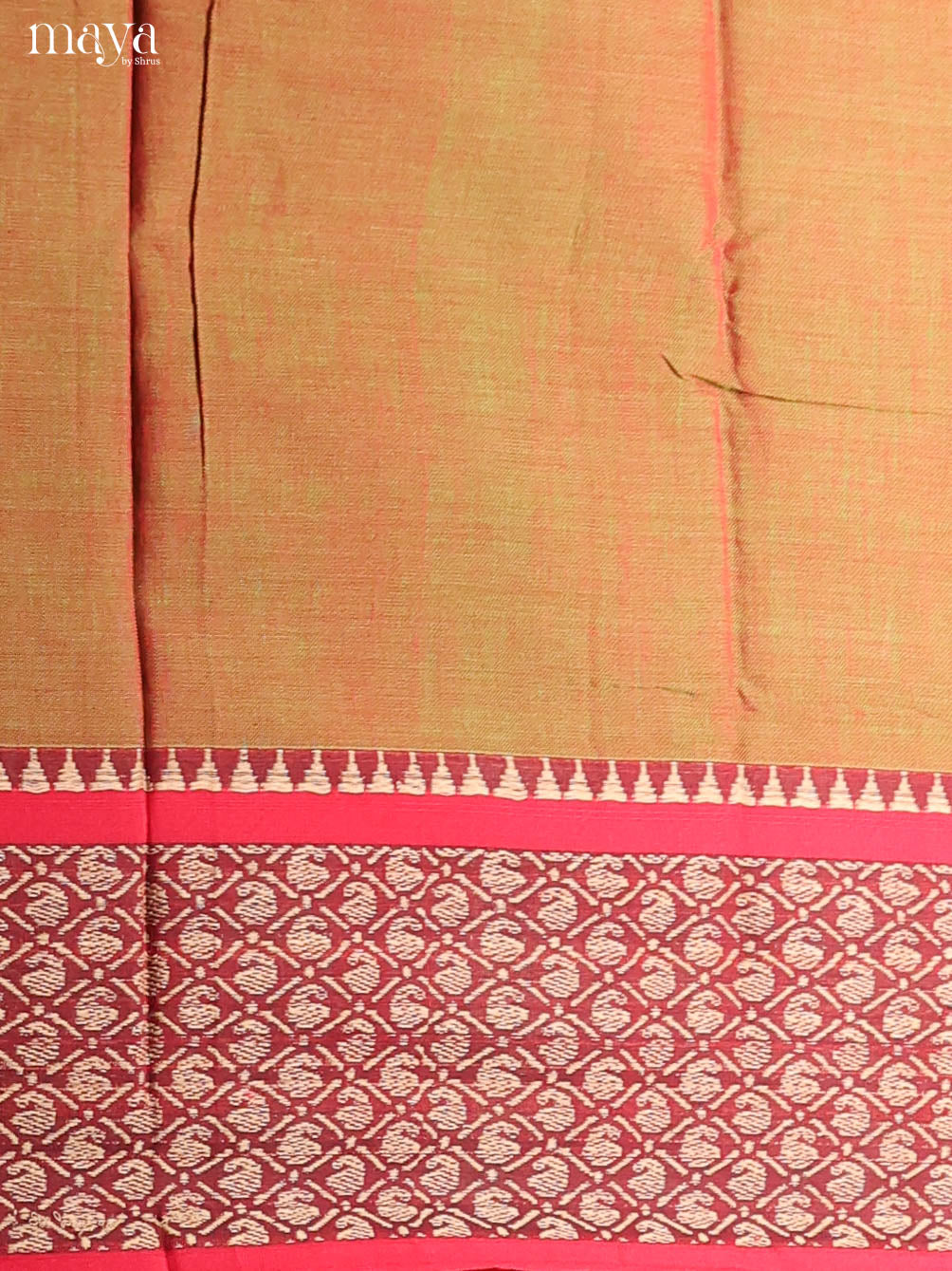 Mustard & Red -Narayanpet top & dupatta combo