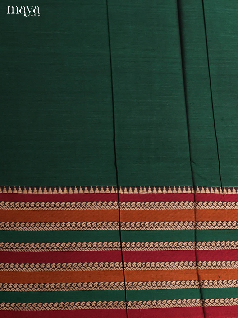 Green & Red -Narayanpet top & dupatta combo