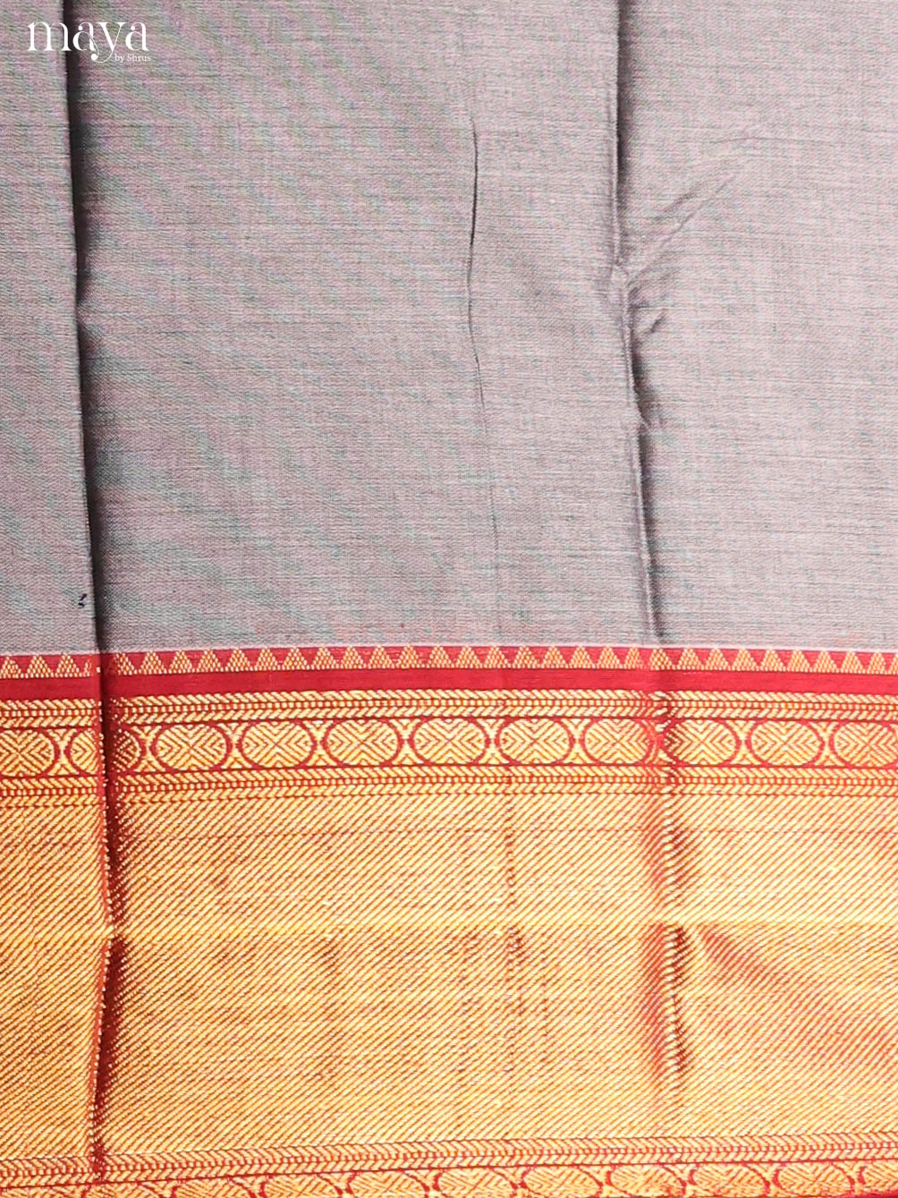Grey & Red -Narayanpet top & dupatta combo