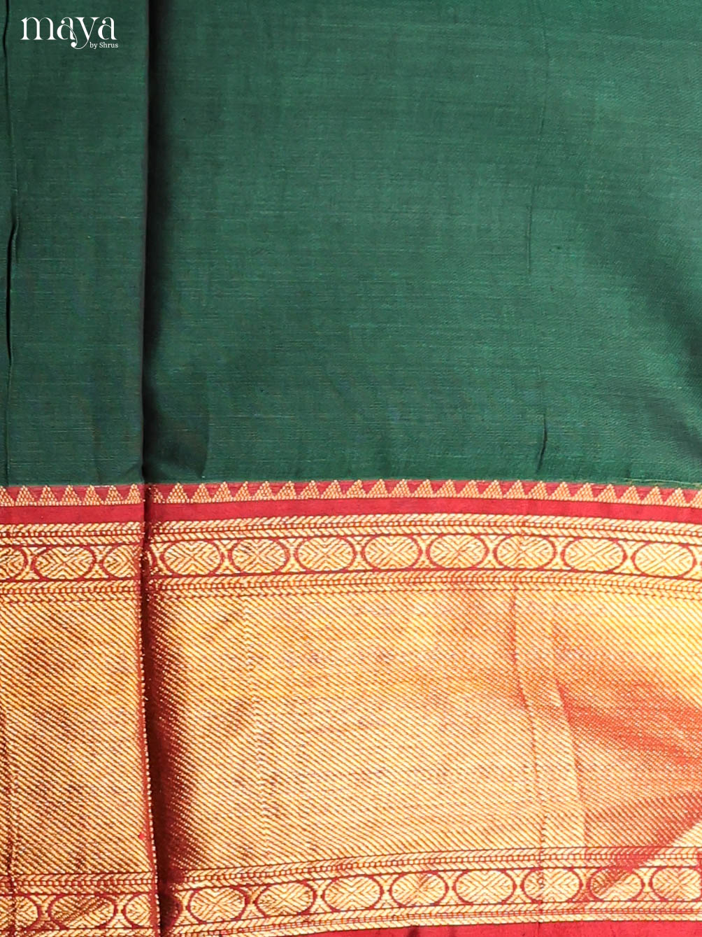 Green & Red-Narayanpet top & dupatta combo
