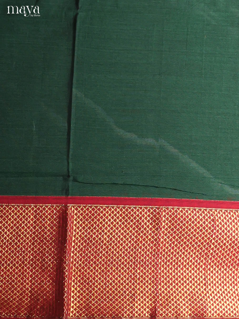 Green & Red -Narayanpet top & dupatta combo