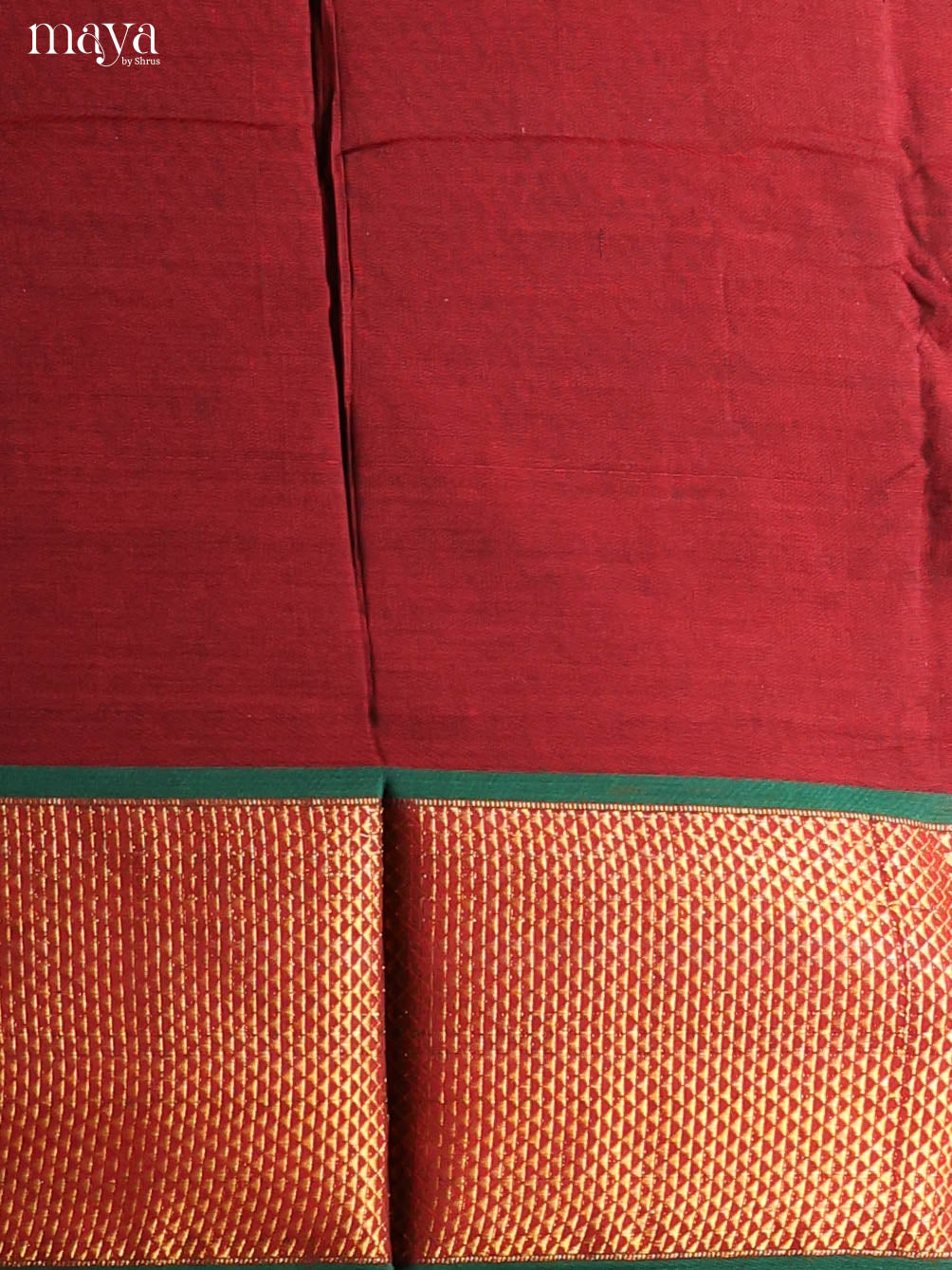 Maroon & Green-Narayanpet top & dupatta combo