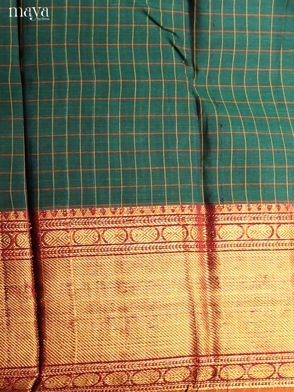 Green & Mustard -Narayanpet top & dupatta combo