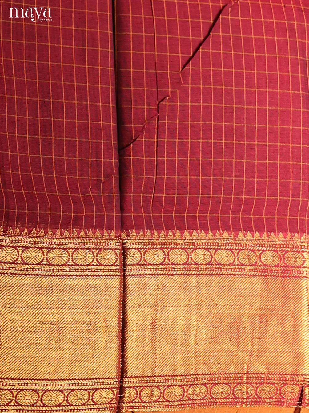 Maroon & Mustard-Narayanpet top & dupatta combo