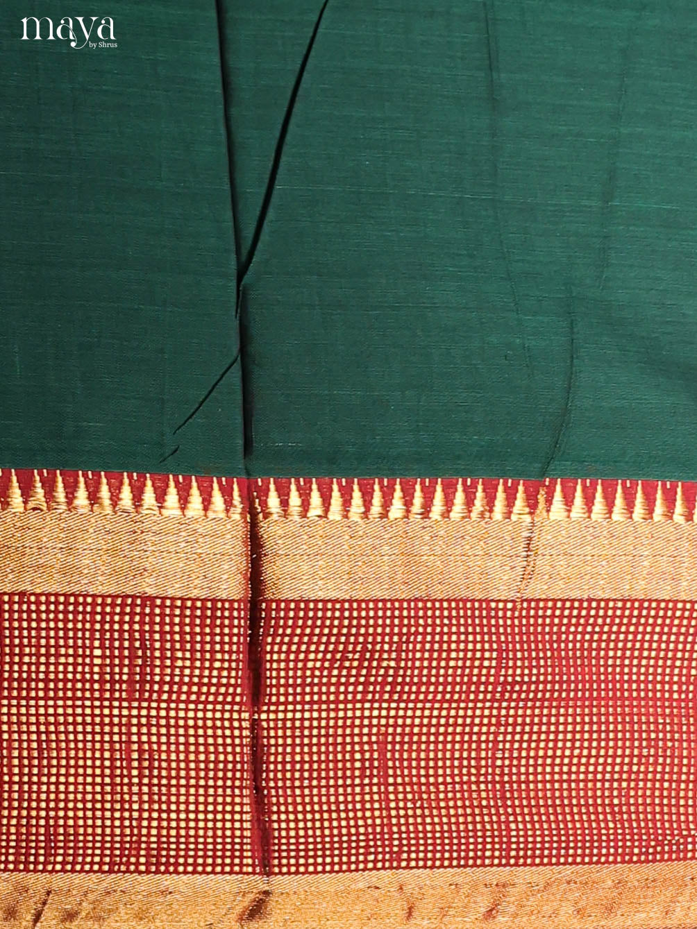 Green & Maroon -Narayanpet top & dupatta combo