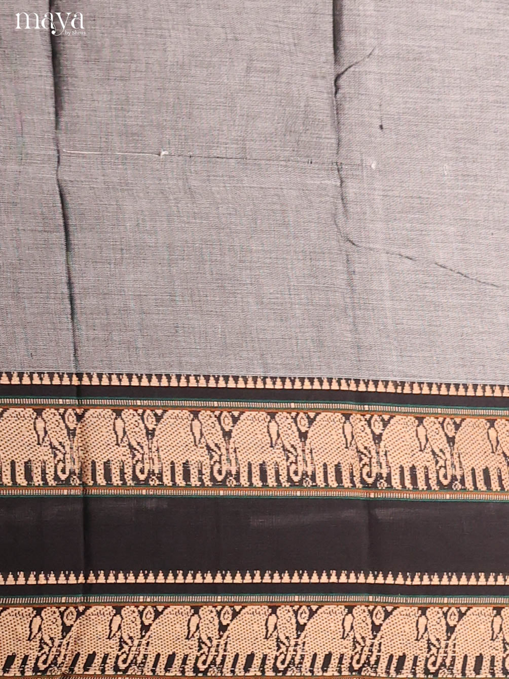 Grey & Black-Narayanpet top & dupatta combo