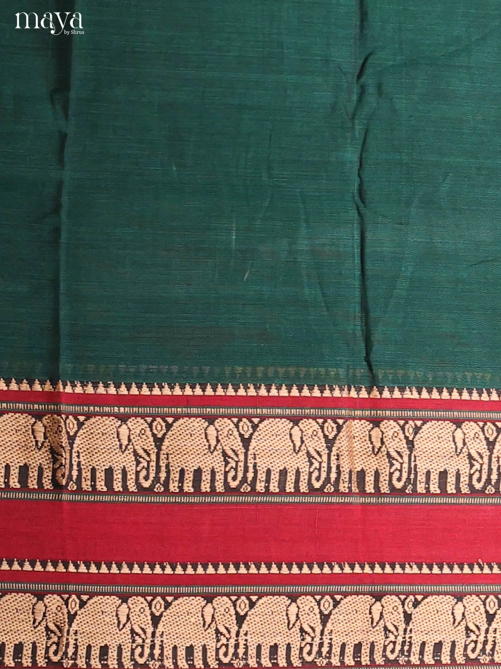 Green & Red-Narayanpet top & dupatta combo