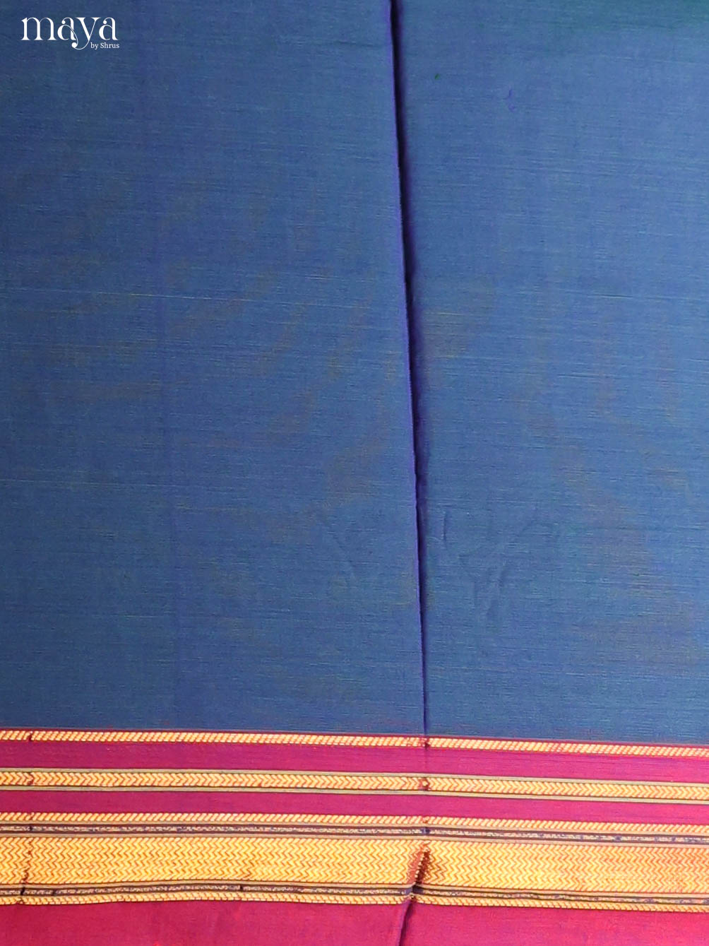 Blue & Red-Narayanpet top & dupatta combo