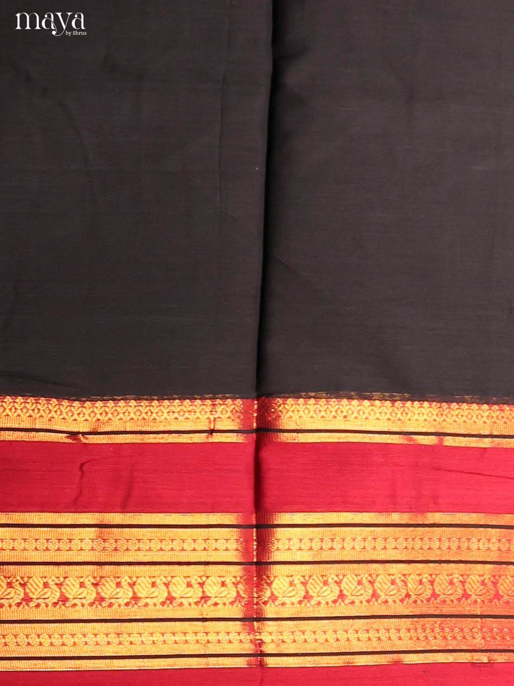Black & Red-Narayanpet top & dupatta combo