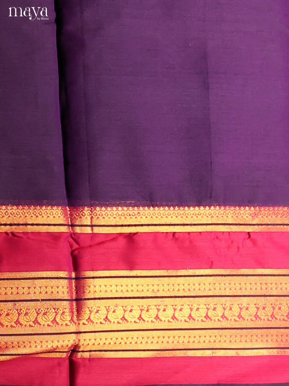 Violet & Red-Narayanpet top & dupatta combo
