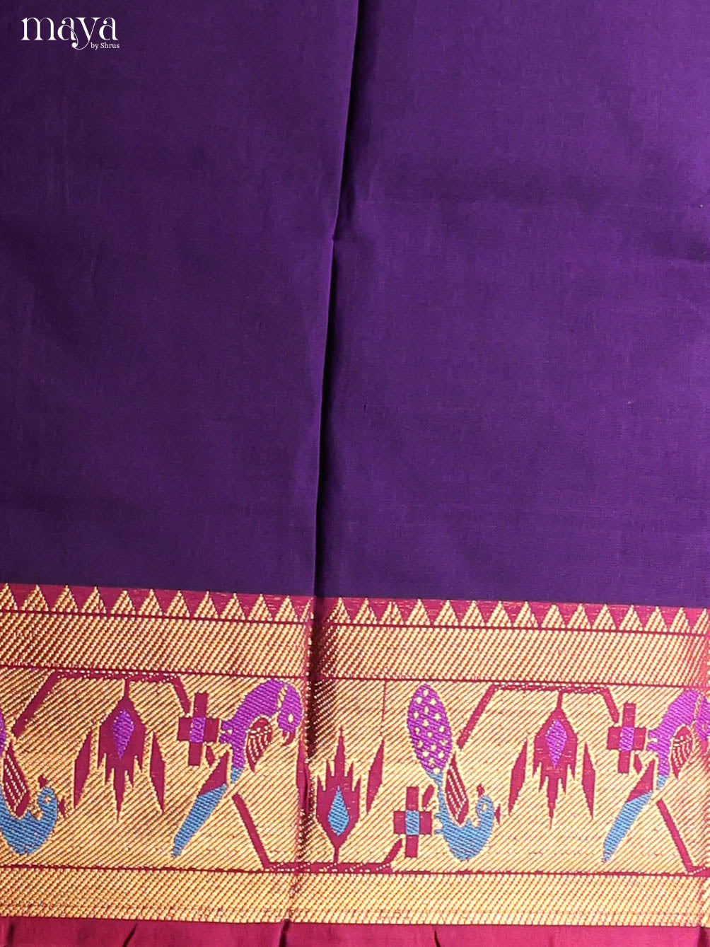 Violet & Pink -Narayanpet top & dupatta combo