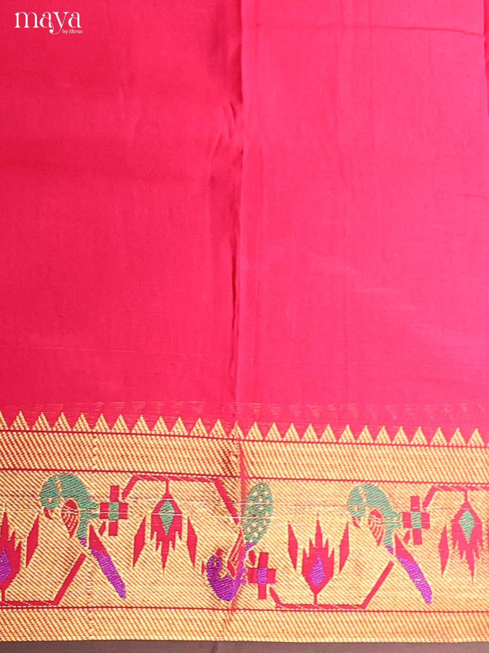 Pink -Narayanpet top & dupatta combo