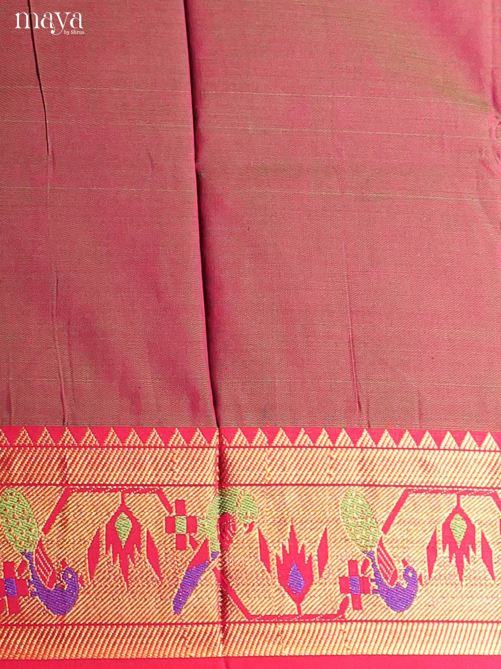 Double Shaded Brown & Red -Narayanpet top & dupatta combo