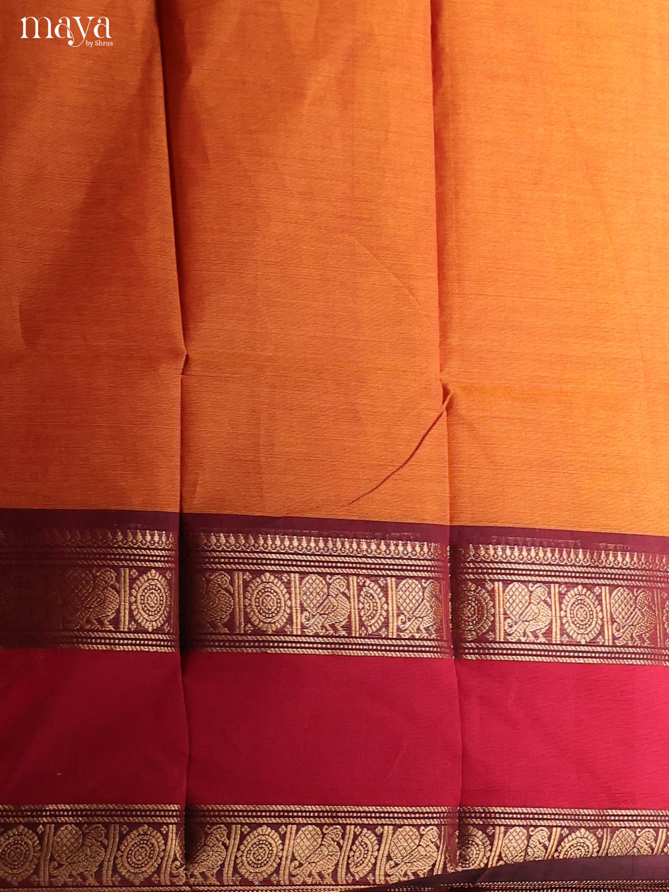 Orange & maroon-chettinad top & dupatta combo