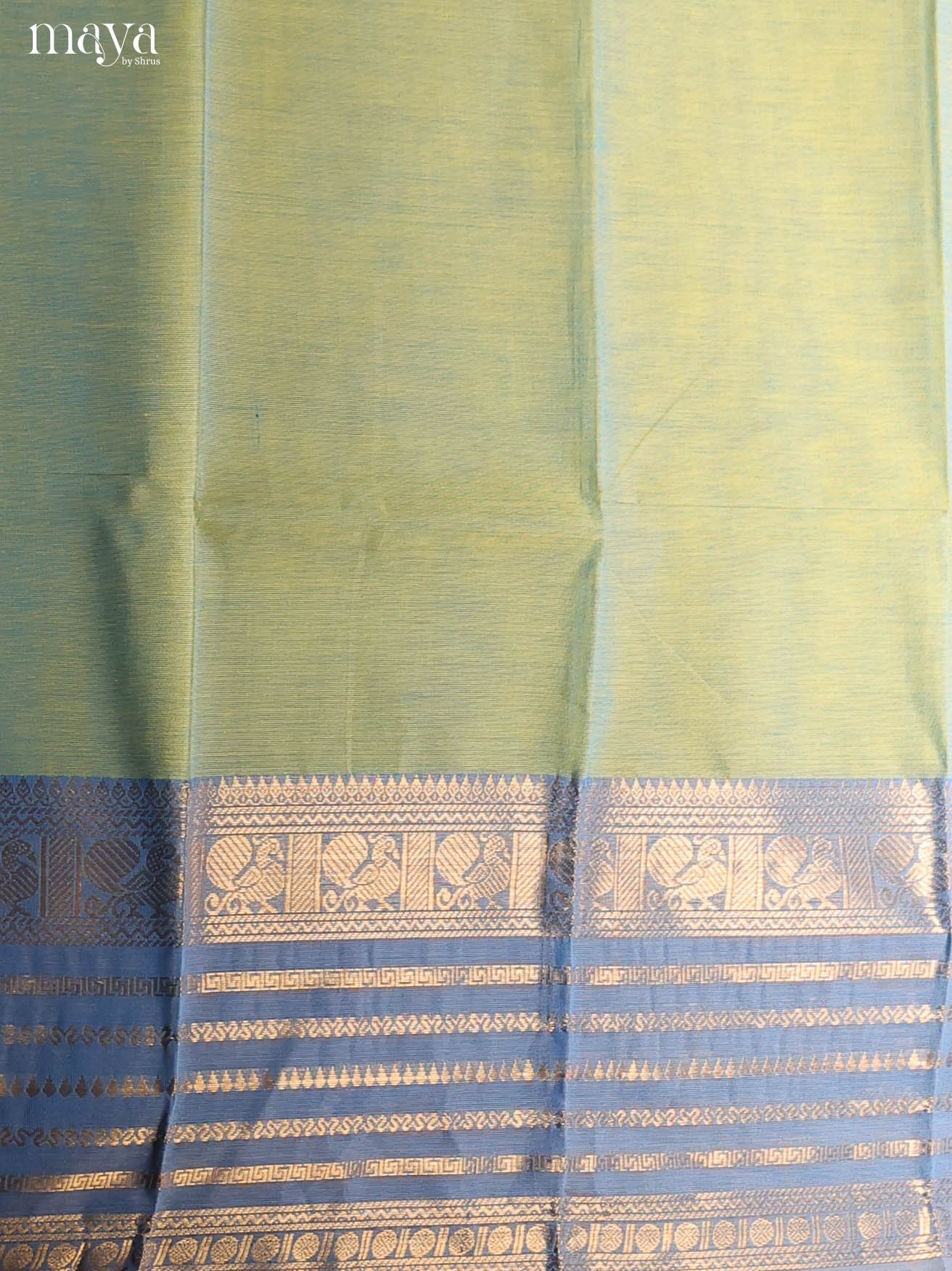 Green & Blue-chettinad top & dupatta combo