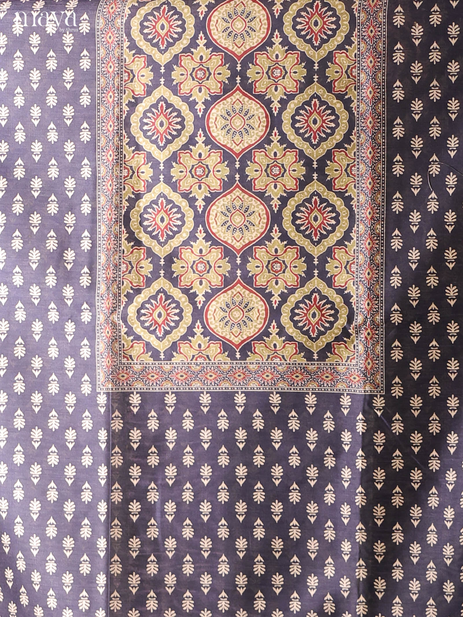 Blue-Semi Tussar Salwar Unstitch