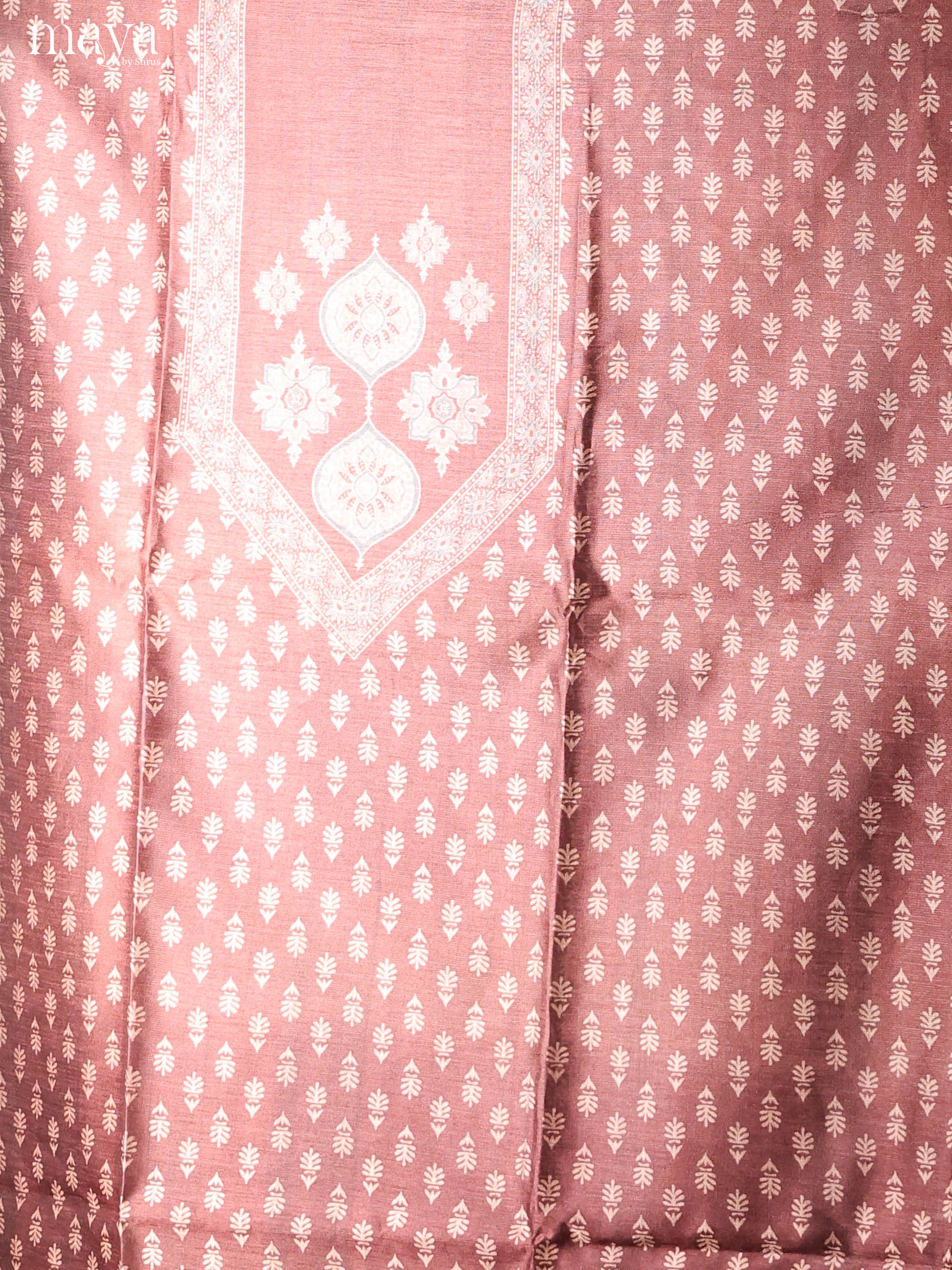 Brown -Semi Tussar Salwar Unstitch