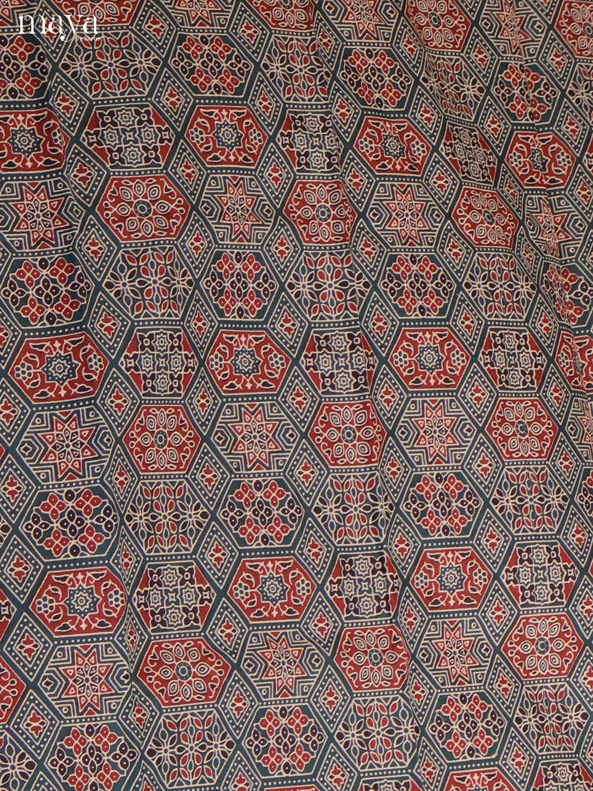 Blue & Red -Cotton salwar Unstitched