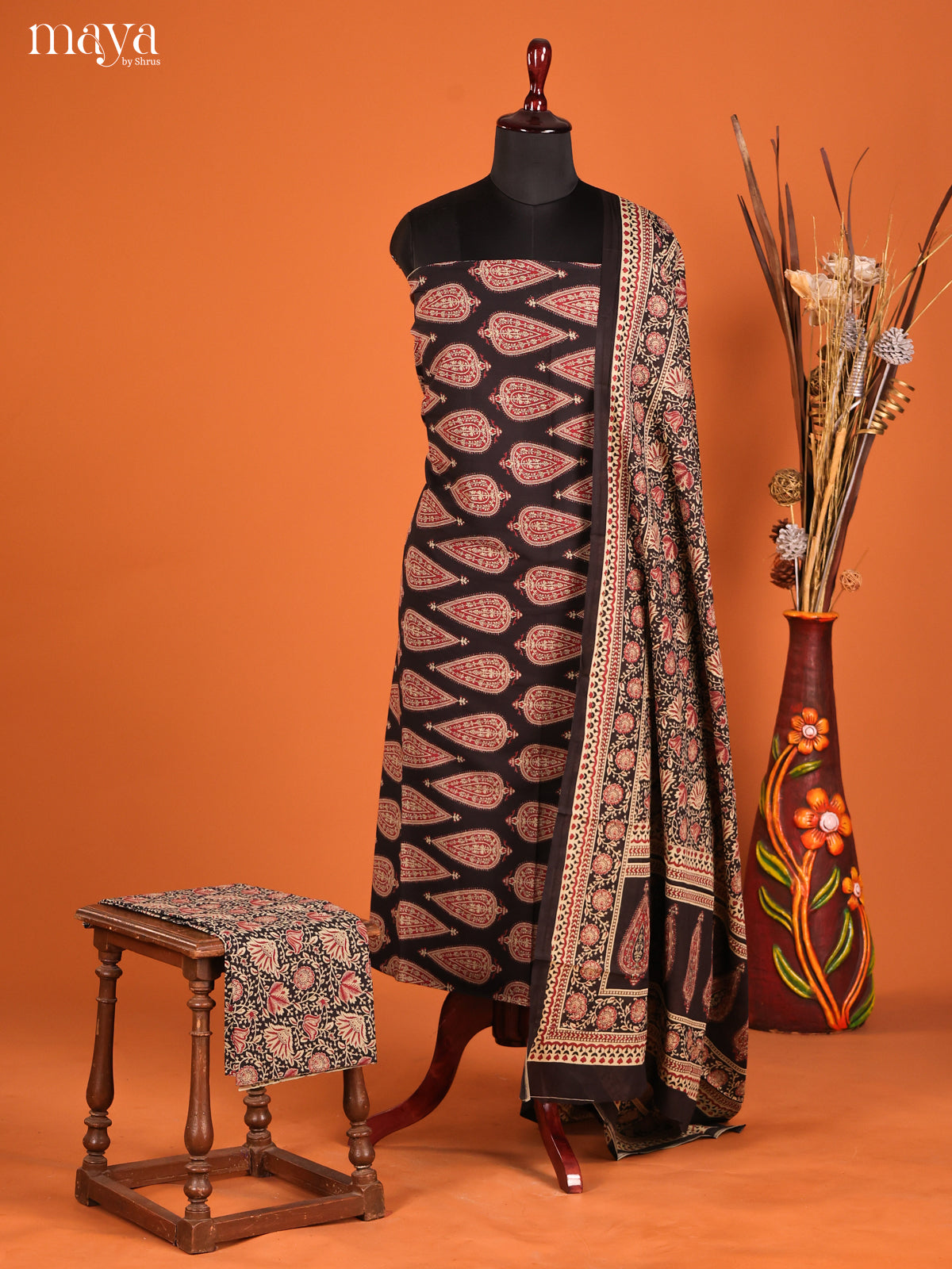 Black -Cotton salwar Unstitched