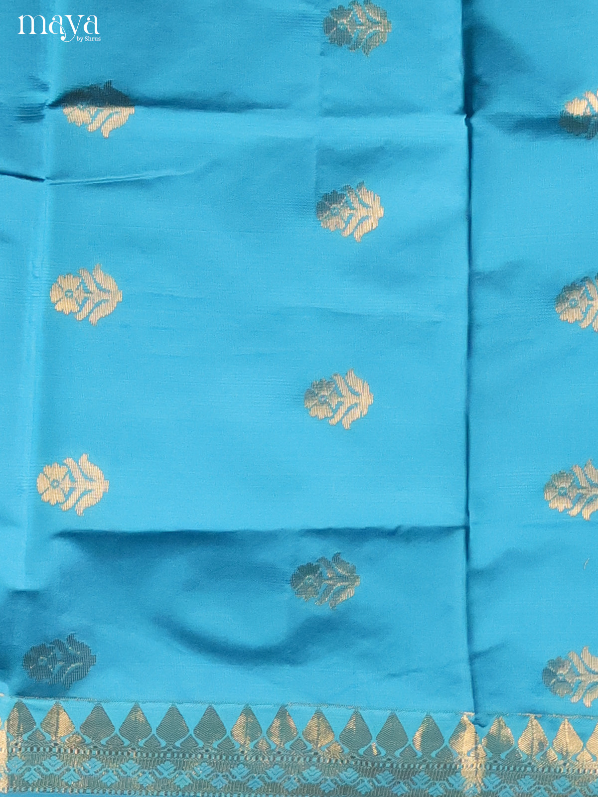 Blue & Maroon-semi softsilk salwar Unstitch