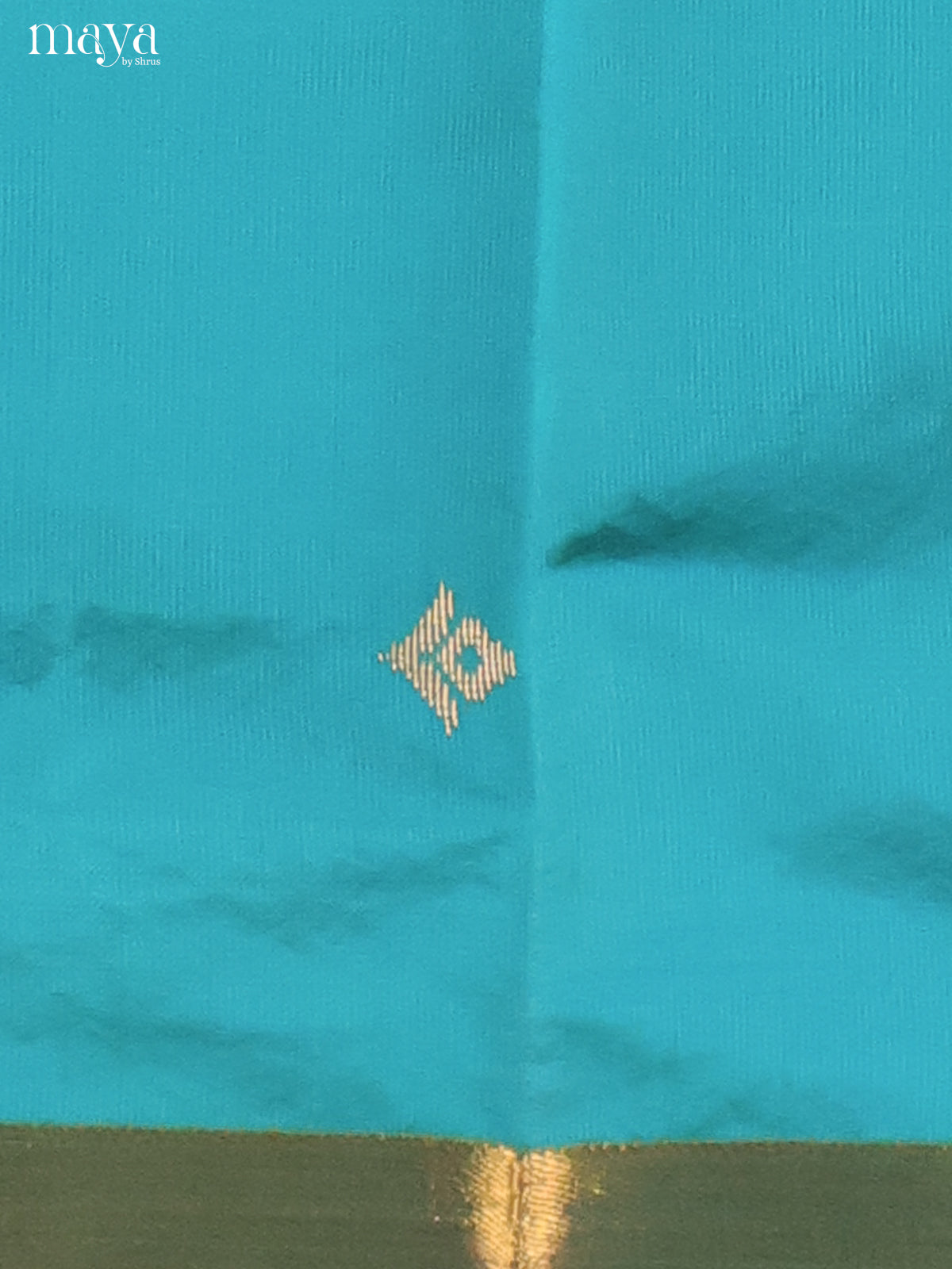 Blue & Cream-semi softsilk salwar Unstitch