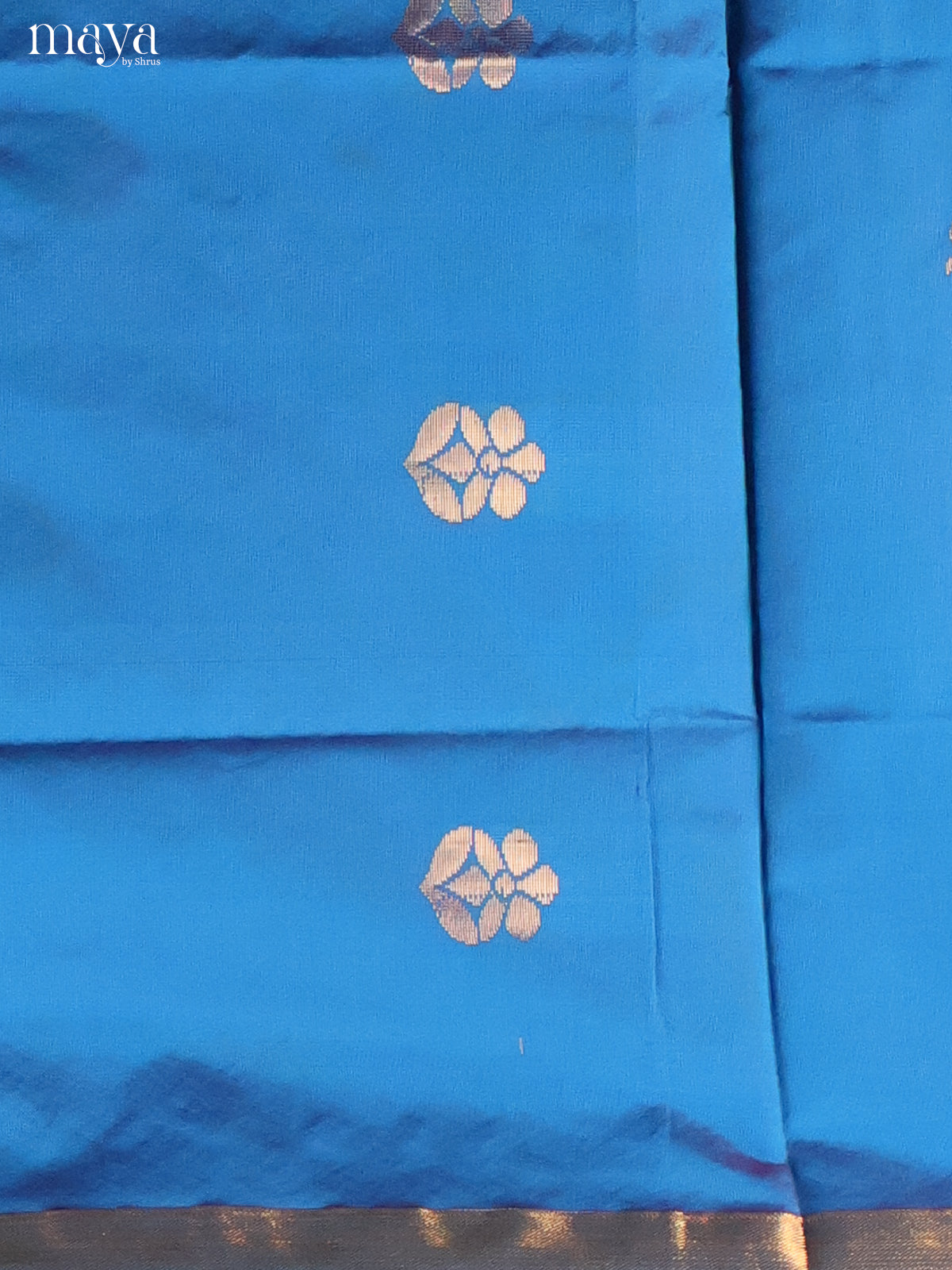 Blue & Peach -semi softsilk salwar Unstitch