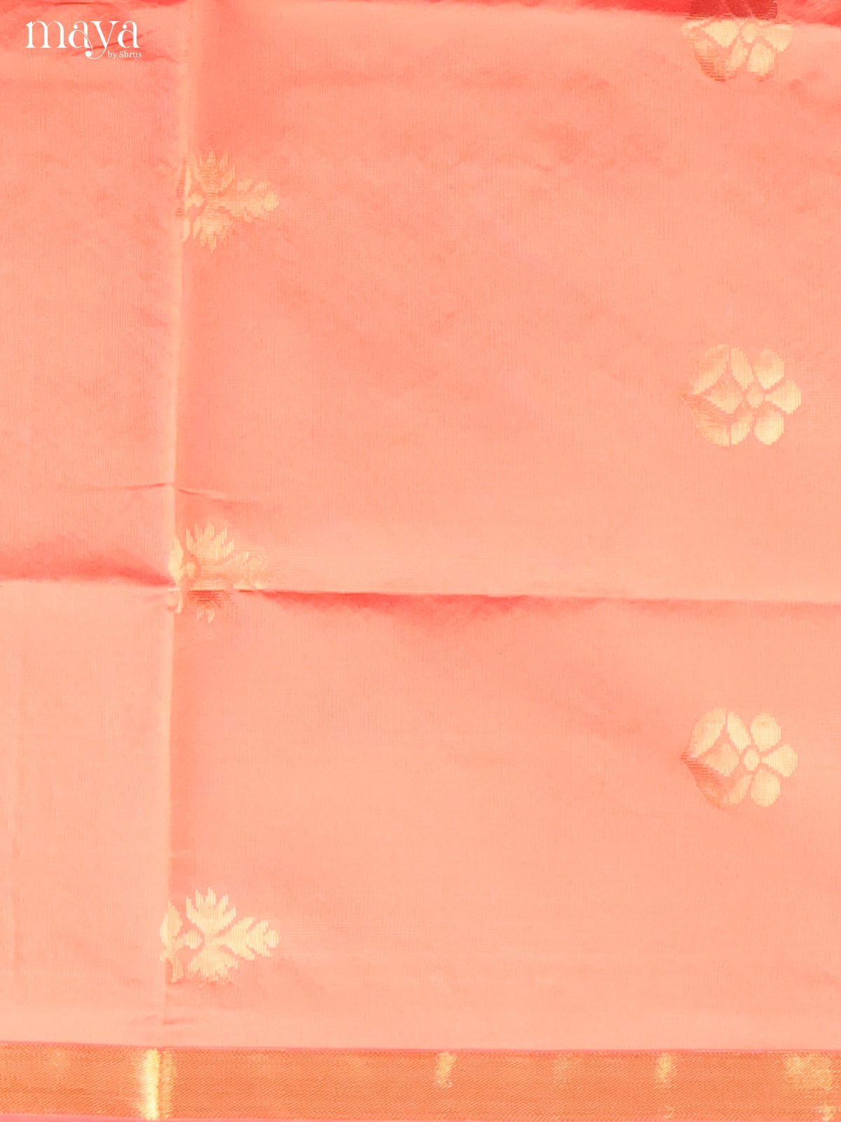 Peach & Black -semi softsilk salwar Unstitch