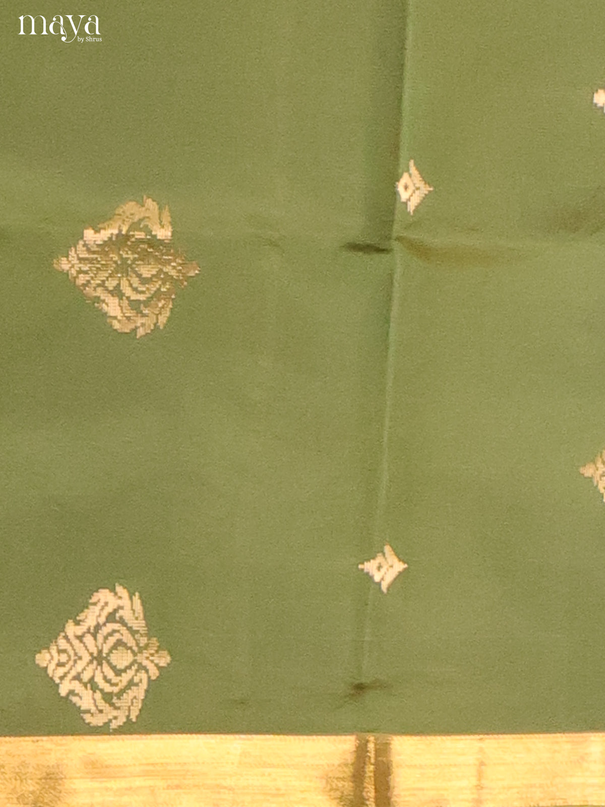Green & Orange -semi softsilk salwar Unstitch