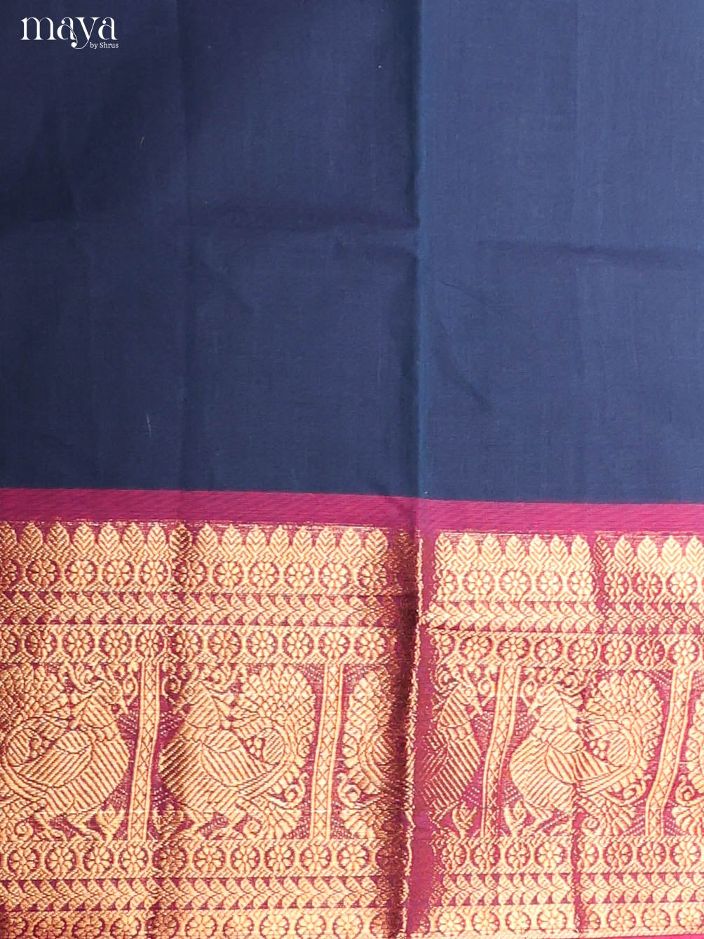 Blue & Purple-Narayanpet top & dupatta combo