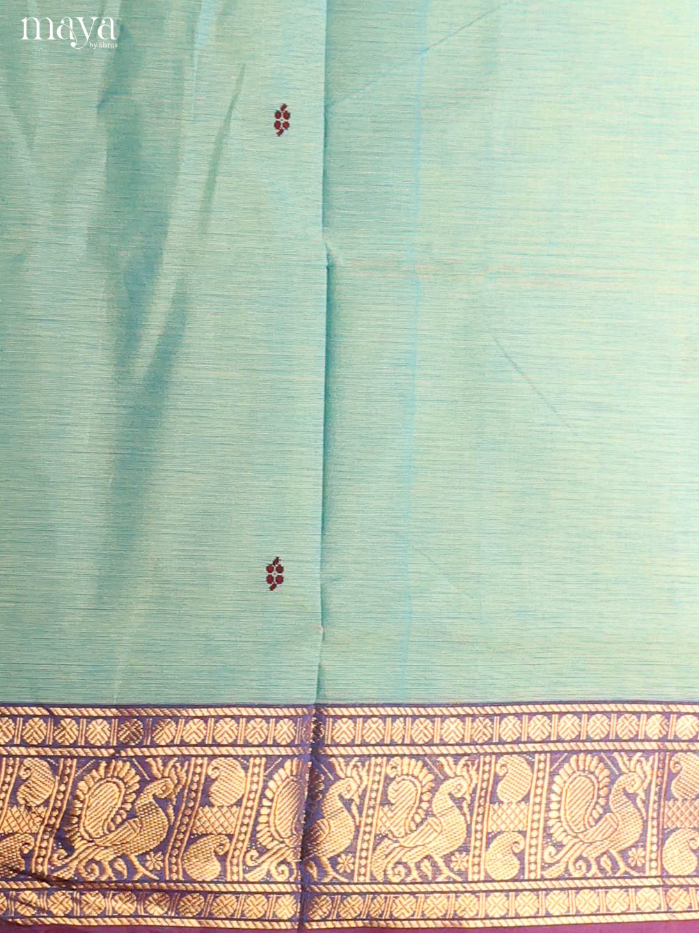 Ice Green & Purple-Narayanpet top & dupatta combo