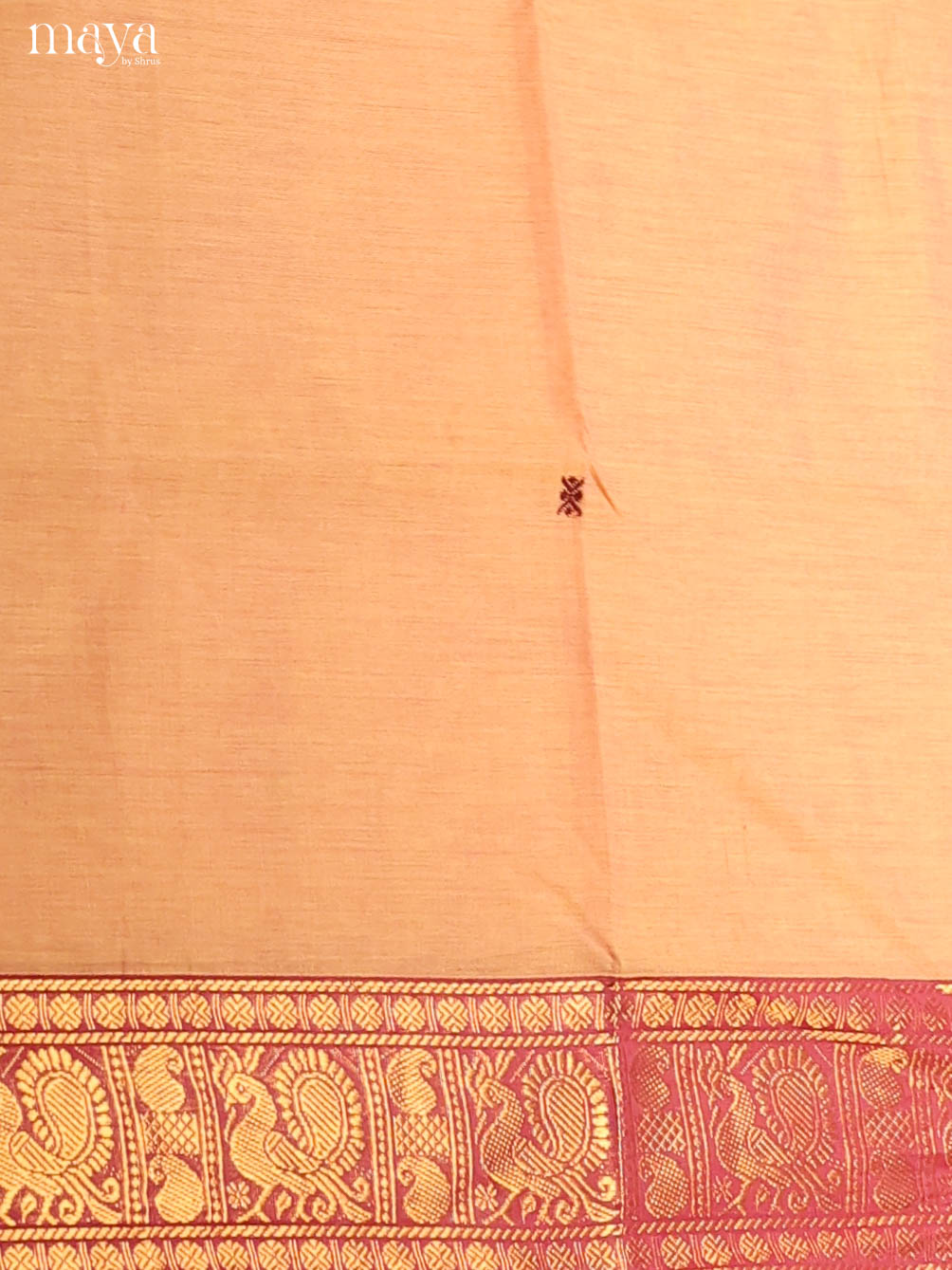 Peach & Red-Narayanpet top & dupatta combo