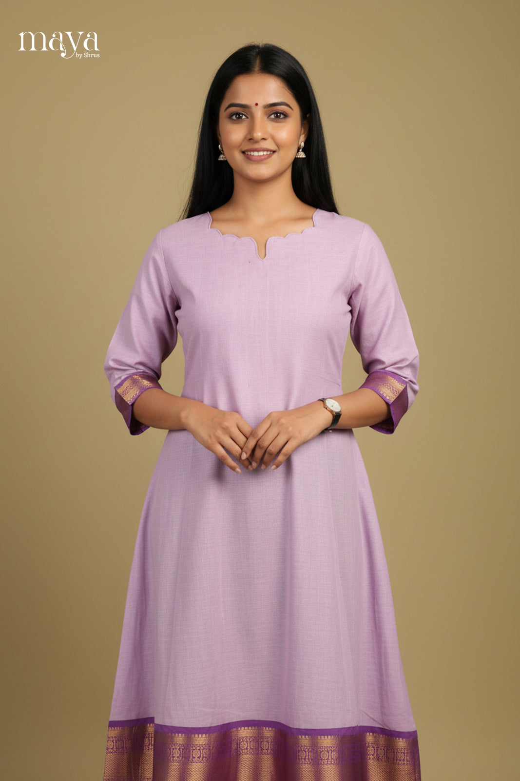 Lavender & Purple-Chettinad Cotton Readymade Kurti
