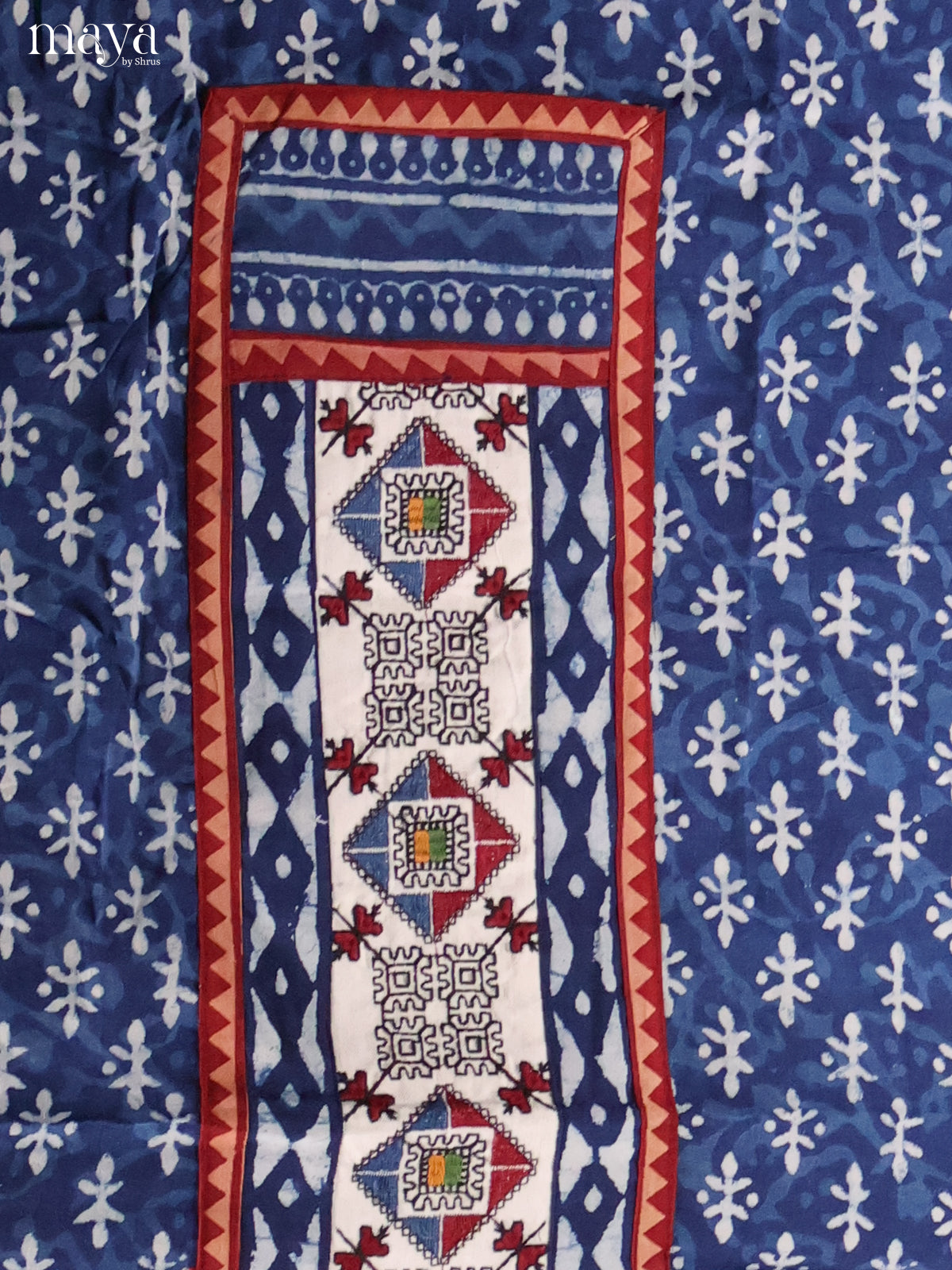 Blue & Cream -Ajrakh Salwar Unstitch