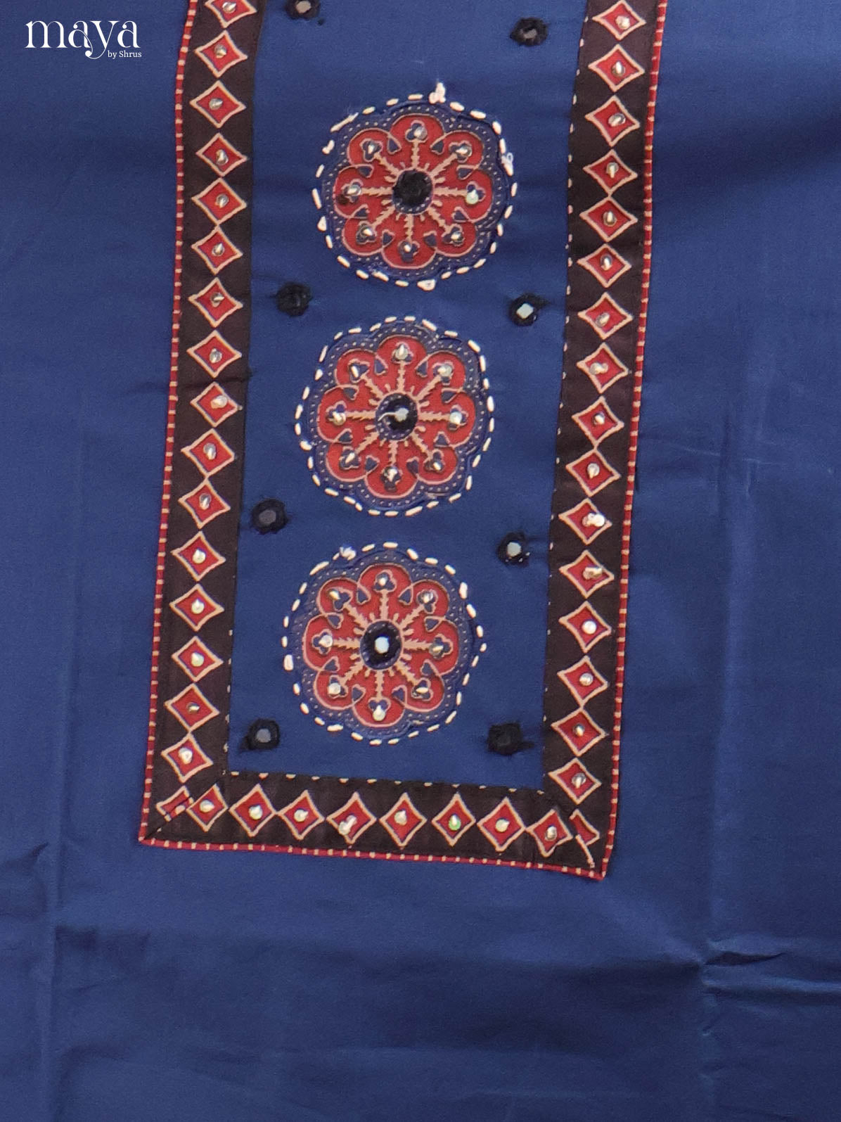 Blue & Black-Ajrakh Salwar Unstitch