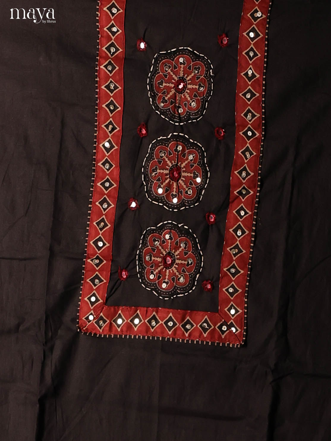Black & Maroon -Ajrakh Salwar Unstitch