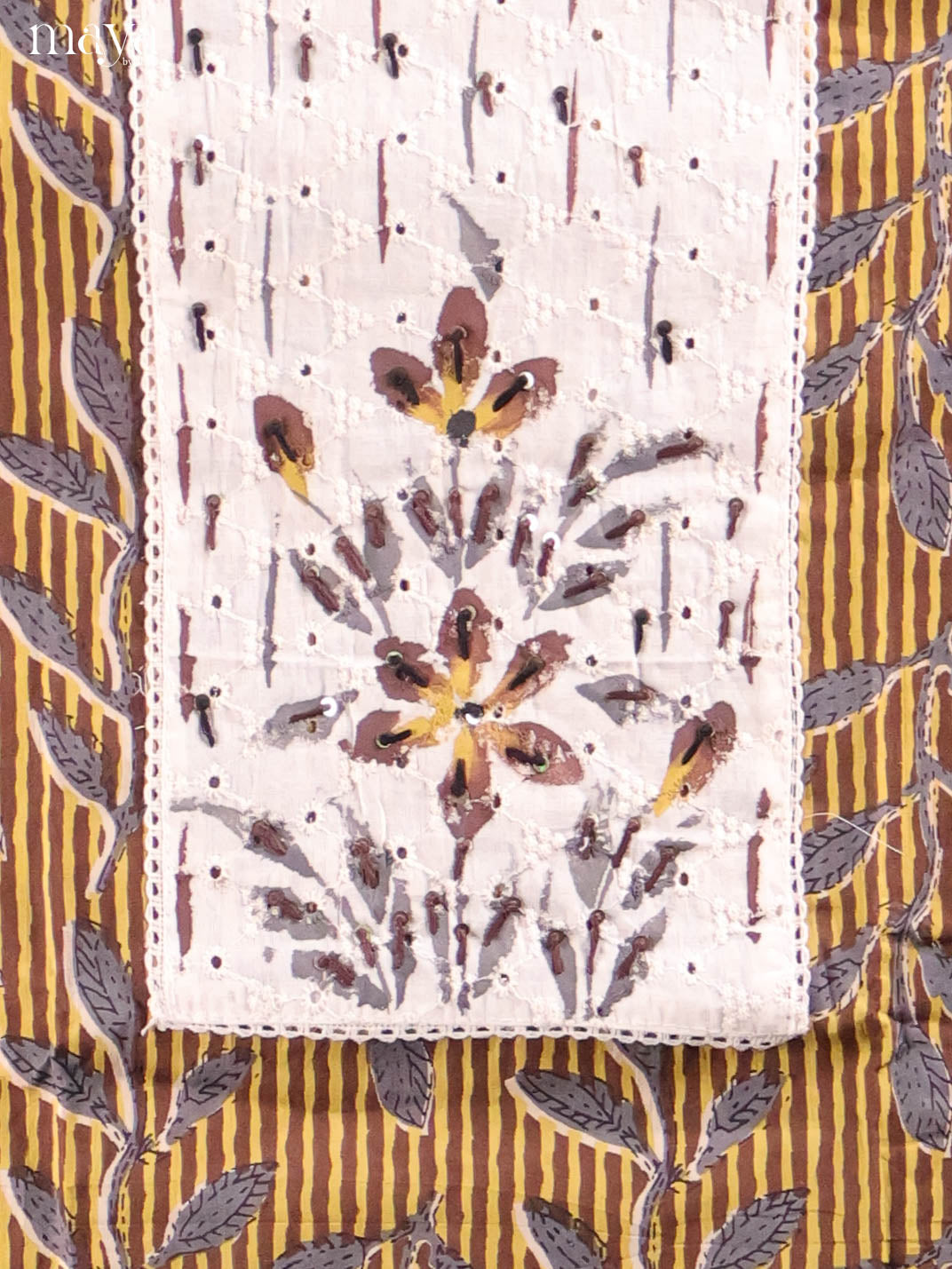 Green & Cream -Ajrakh Salwar Unstitch