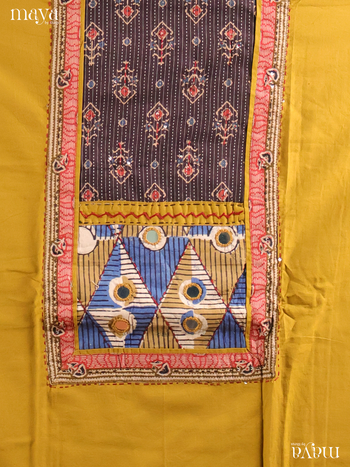 Mustard & Black-Ajrakh Salwar Unstitch