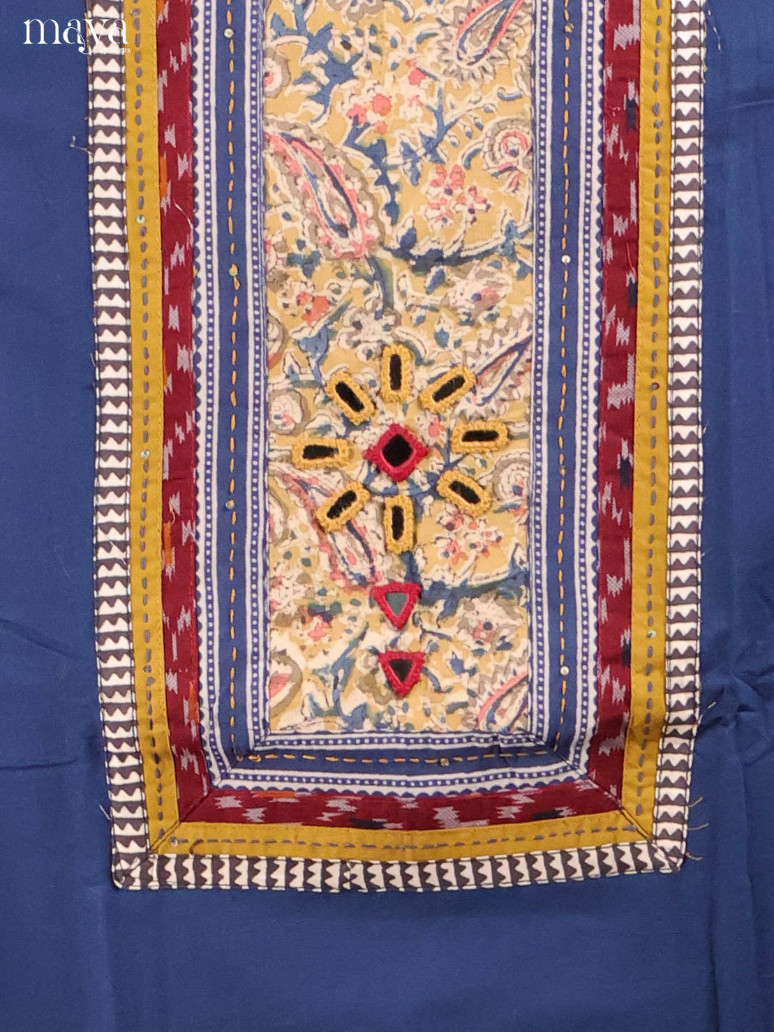 Blue & Yellow -Ajrakh Salwar Unstitch